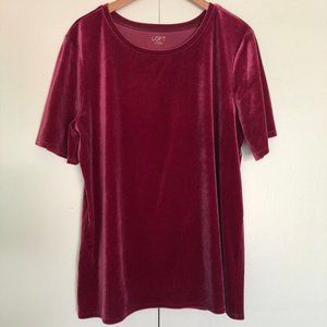 LOFT OUTLET Cranberry Velvet Tee - L